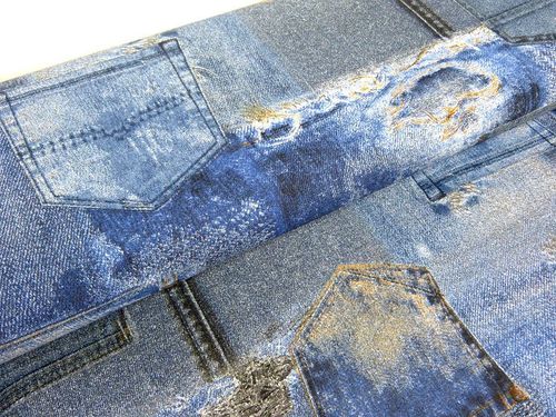 Canvas Jeans blau grau