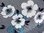 Viskose Jersey Blumen retro blau