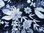 Viskose Jersey Blumen Punkte dunkelblau weiß