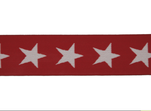 Veloursgummi 40mm Sterne rot weiß