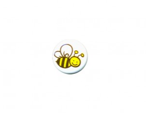 Knopf Biene weiß 14 mm