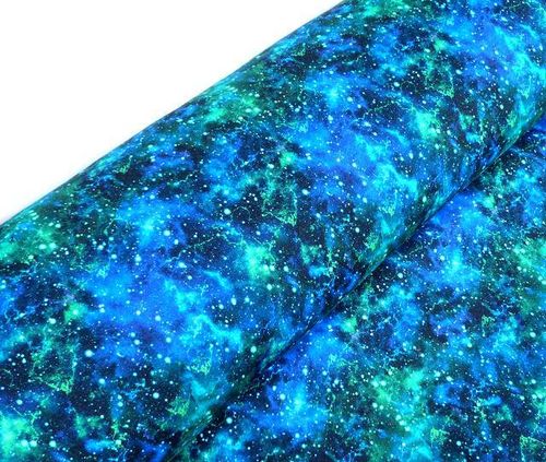 Alpenfleece Galaxis blau grün